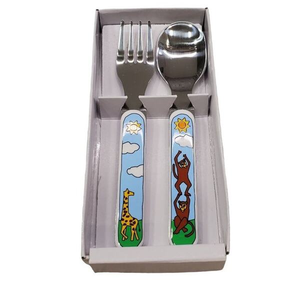 Dansk Bistro Kids Victoria Rush Morrison Flatware Set Noahs Ark Bistro Kids RARE - Picture 4 of 6